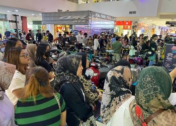 Kegiatan kontes sepeda motor modifikasi bertajuk Honda Sport Motoshow di Wiltop Trade Center (WTC) Mall, Kota Jambi, Sabtu (31/12/2022).