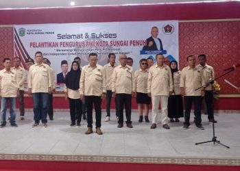 Pelantikan Pengurus PWI Kota Sungaipenuh Periode 2023 - 2026, Rabu (18/1/2023). (Foto Wahyu)