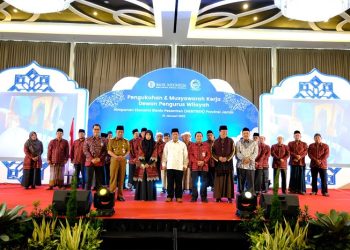 Pengukuhan DPW Himpunan Ekonomi Bisnis Pesantren Provinsi Jambi di Swissbell Hotel, Kota Jambi, Selasa (31/1/2023). (Foto Siklusjambi.id)