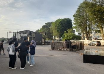 Situasi venue Flame Fest di Jambi, Kamis Sore (2/2/2023). (Foto Hajrin Febrianto)