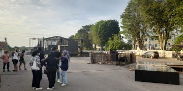 Situasi venue Flame Fest di Jambi, Kamis Sore (2/2/2023). (Foto Hajrin Febrianto)
