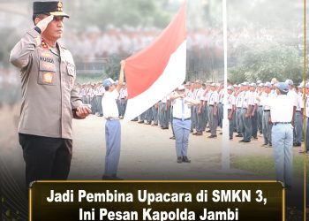 Upacara Bendera SMKN 3 Kota Jambi, Senin (6/2/2023). [dok Humas Polda Jambi]
