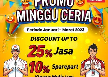 Poster promosi diskon servis Minggu Ceria. (Dok Sinsen/Ajeng)