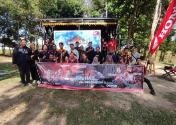 Kegiatan Nobar WSBK 2023 yang digelar Sinsen bersama IMHJ di Danau Tangkas, Muarojambi, Minggu (5/3/2023). (Foto Sinsen/Ajeng)