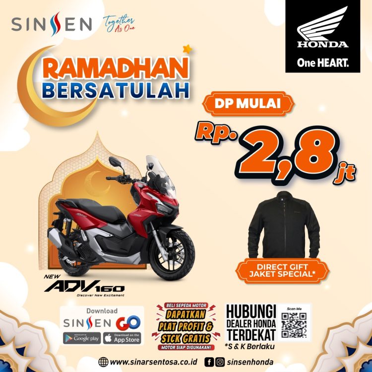 Banner program spesial khusus pembelian New Honda ADV160 berupa DP ringan (Dok. Sinsen Jambi/Ajeng)