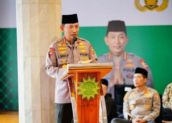 Kapolri, Jenderal Listyo Sigit Prabowo saat menyampaikan sambutan, Sabtu (15/04/2023). (Dok. Div Humas Polri)