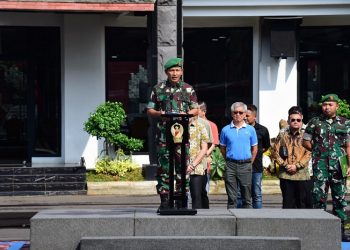 Apel pelepasan 1.638 personel Militer dan PNS yang berdinas di Mabesad, Selasa (18/4/2024). (Dok. Dispenad)