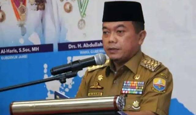 Gubernur Jambj, Al Haris saat menyampaikan sambutan. (Dok. Diskominfo/Erik)