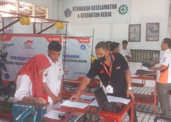 Pelaksanaan UKK Mandiri Honda di SMK TBSM Binaan Honda, (04/05/2023). (Dok. Sinsen/Ajeng)