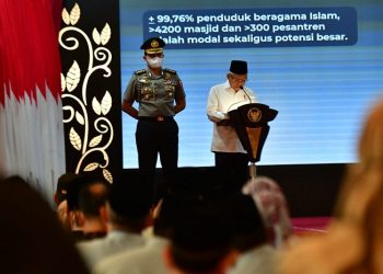 Wapres RI, Ma’ruf Amin saat menyampaikan sambutan pada acara Pengukuhan KDEKS Provinsi Jambi di Auditorium Rumah Dinas Gubernur Jambi, Kamis (04/05/2023). (Dok. Maria - Kominfo)