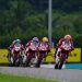 Rheza Danica Ahrens (123), Herjun Atna Firdaus (46), dan Veda Ega Pratama (54) saat memimpin jalannya race pertama ARRC yang berlangsung di Sepang International Circuit, Malaysia, Sabtu (13/5/2023). (Foto: AHM)