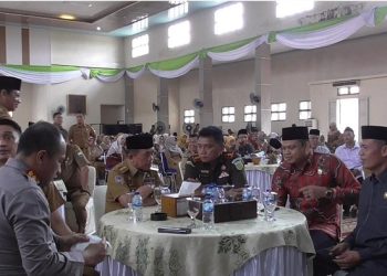 Suasana halal bihalal Pemkab Muarojambi, di gedung serbaguna Pemkab Muaro Jambi, Senin (15/5/2023). (Foto: siklusjambi)