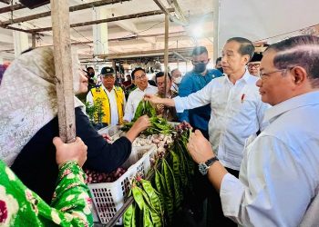 Presiden Republik Indonesia saat mengunjungi Pasar Rakyat Talang Banjar Kota Jambi, Selasa (16/5/2023). (Foto: Biro Pers, Media, dan Informasi Sekretariat Presiden)