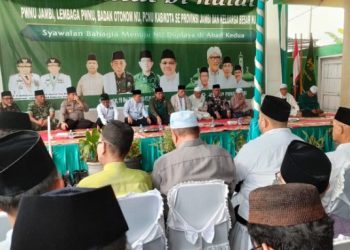 Pelaksanaan Halal Bihalal PWNU dan Keluarga Besar NU Jambi, di Kantor Sekretariat PWNU Provinsi Jambi, Jumat (19/05/2023). (Dok. Riky -Serampas)