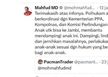 Cuitan Akun Twitter resmi, Mahfud MD (Dok. Capture Akun Twitter resmi, Mahfud MD)