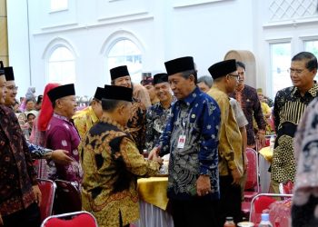 Wagub Abdullah Sani saat menghadiri acara Halal Bi Halal HKKN Provinsi Jambi,di Maulidia Convention Center, Sabtu (10/06/2023). (Foto: Diskominfo/Sopbirin)