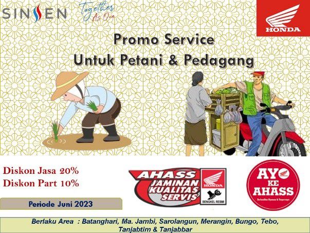Banner Promo Servis Khusus Petani dan Pedagang. (Dok. Sinsen)