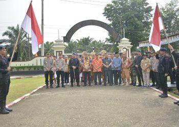Kedatangan Suku Dayak rombongan Polda Jambi, di Mako Yon B Pelopor Satbrimobda di Kabupaten Merangin, Jumat (23/06/2023). (Dok. Humas Polda Jambi)