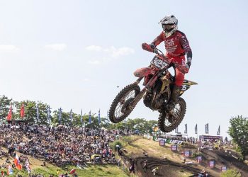 Crosser Astra Honda Racing Team (AHRT), Delvintor Alfarizi di ajang balap motocross tingkat dunia, FIM MXGP 2023 kelas MX2 di Samota, NTB pada Minggu, 25 Juni 2023. (Dok. AHM)