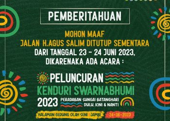 Flyer Imbuan penutupan jalan di lokasi Acara Kenduri SwarnaBhumi 2023.(Dok. Panitia Kenduri SwarnaBhumi 2023)