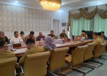 Rakor Pengendalian Inflasi 2023 di Rumdis Gubernur Jambi via Zoom, Selasa (04/07/2023). (Dok. Pariwara Jambi/Riky)