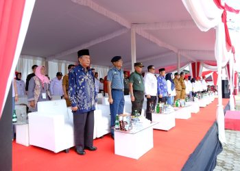 Wagub Abdullah Sani menghadiri Pembukaan JUMBARA PMR Nasional IX 2023di Stadion Kalianda, Kab. Lampung Selatan,  Rabu (04/07/2022). (Foto : Reno : Kominfo)