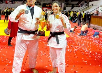 Personel Polda Jambi yang meraih Prestasi Nasional dalam Kejuaraan Judo Kapolri Cup di Padepokan Pencak Silat TMII Jakarta. (Dok. Humas Polda Jambi)