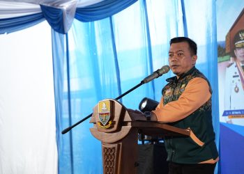 Gubernur Al Haris pada peletakan Batu Pertama Pembangunan Gedung Radioterapi Pengobatan Kanker RSUD Raden Mattaher Jambi Jumat, (14/07/2023). (Foto : Harun - Kominfo)