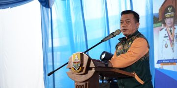 Gubernur Al Haris pada peletakan Batu Pertama Pembangunan Gedung Radioterapi Pengobatan Kanker RSUD Raden Mattaher Jambi Jumat, (14/07/2023). (Foto : Harun - Kominfo)