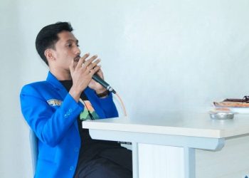 Ketua PKC PMII Lampung, Ahmad Hadi Baladi Ummah pada Konferwil NU di Lampung, Kamis (20/07/2023). (Dok. Latif)