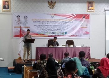 Rakor dan Sinkronisasi Kebijakan Kesra Non Pelayanan Dasar III Se-Provinsi Jambi Tahun 2023, yang di Shang Ratu Jambi, Kamis (27/07/2023). (Dok. siklusjambi)