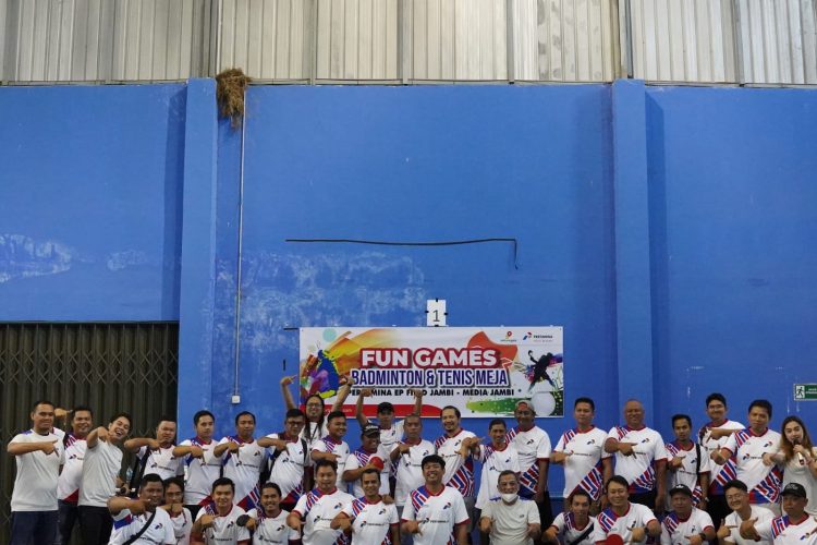 Kegiatan Fun Sport PT Pertamina EP Field bersama Media Jambi di Sport Center Meranti, Kenali Asam Atas, Kota Jambi, Rabu (30/8/2023). (Dok. Siklusjambi)