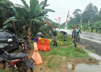 Persiapan Menyambut Tim Wasev Pusat di Desa Talang Silungko, Kabupaten Bungo, Senin (31/07/2023). (Dok. Penrem 042/Gapu)