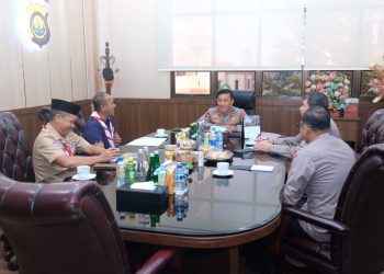 Kapolda Silaturahmi bersama Ketua Kwarda Pramuka Jambi di Mapolda Jambi pada Jum'at, (01/09/2023). (dok. Humas Polda Jambi)